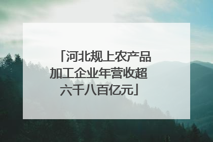河北规上农产品加工企业年营收超六千八百亿元