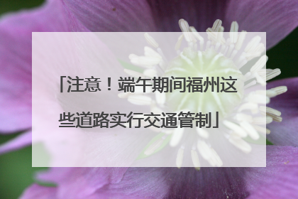 注意！端午期间福州这些道路实行交通管制
