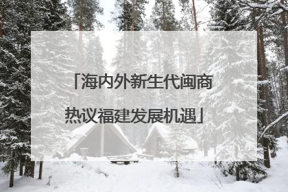 海内外新生代闽商热议福建发展机遇