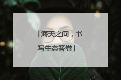 海天之间，书写生态答卷