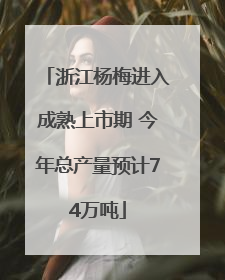 浙江杨梅进入成熟上市期 今年总产量预计74万吨
