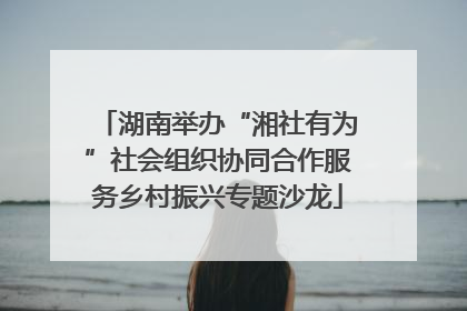 湖南举办“湘社有为”社会组织协同合作服务乡村振兴专题沙龙