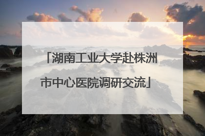 湖南工业大学赴株洲市中心医院调研交流