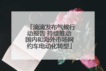滴滴发布气候行动报告 持续推动国内和海外市场网约车电动化转型