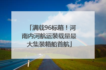 满载96标箱！河南内河航运装载量最大集装箱船首航