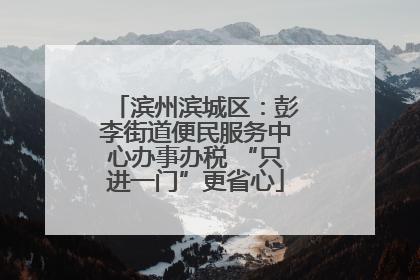 滨州滨城区：彭李街道便民服务中心办事办税 “只进一门”更省心
