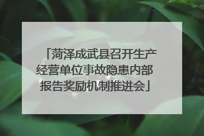 菏泽成武县召开生产经营单位事故隐患内部报告奖励机制推进会