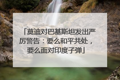 莫迪对巴基斯坦发出严厉警告：要么和平共处，要么面对印度子弹