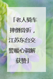 老人骑车摔倒骨折，江苏东台交警暖心调解获赞
