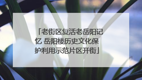 老街区复活老岳阳记忆 岳阳楼历史文化保护利用示范片区开街