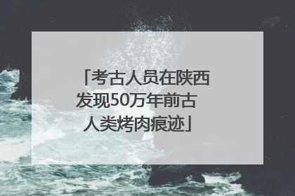 考古人员在陕西发现50万年前古人类烤肉痕迹
