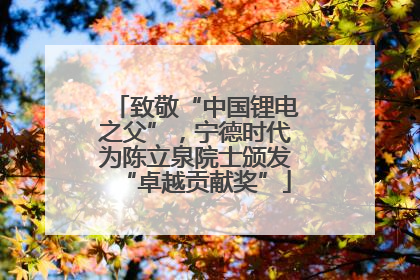 致敬“中国锂电之父”，宁德时代为陈立泉院士颁发“卓越贡献奖”
