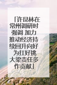 许昆林在常州调研时强调 加力推动经济持续回升向好 为扛好挑大梁责任多作贡献