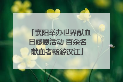 襄阳举办世界献血日感恩活动 百余名献血者畅游汉江