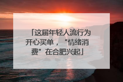 这届年轻人流行为开心买单，“情绪消费”在合肥兴起