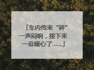 车内传来“砰”一声闷响，接下来一幕暖心了……