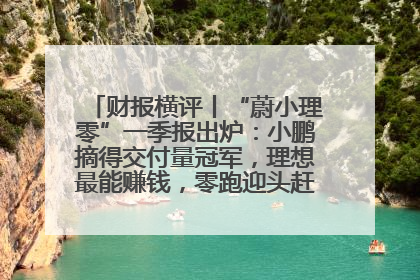 财报横评丨“蔚小理零”一季报出炉：小鹏摘得交付量冠军，理想最能赚钱，零跑迎头赶上，蔚来还在调整