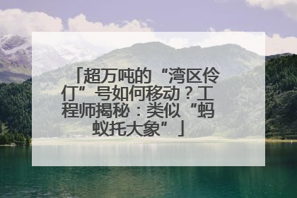 超万吨的“湾区伶仃”号如何移动？工程师揭秘：类似“蚂蚁托大象”