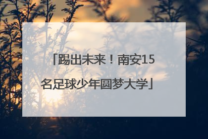 踢出未来！南安15名足球少年圆梦大学