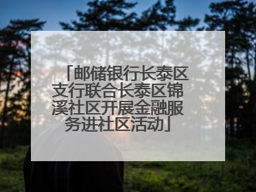 邮储银行长泰区支行联合长泰区锦溪社区开展金融服务进社区活动