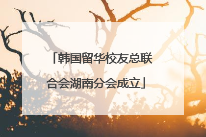韩国留华校友总联合会湖南分会成立