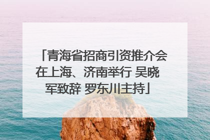 青海省招商引资推介会在上海、济南举行 吴晓军致辞 罗东川主持