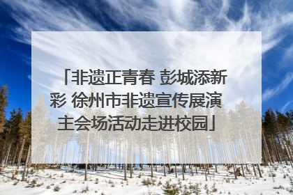 非遗正青春 彭城添新彩 徐州市非遗宣传展演主会场活动走进校园