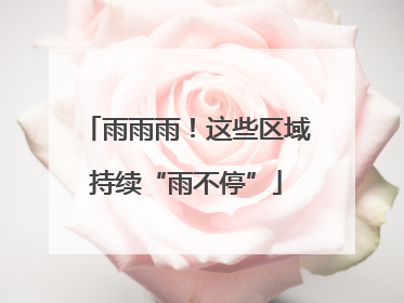 雨雨雨！这些区域持续“雨不停”