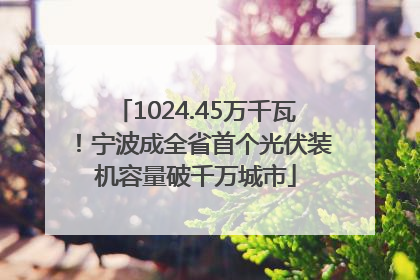 1024.45万千瓦！宁波成全省首个光伏装机容量破千万城市