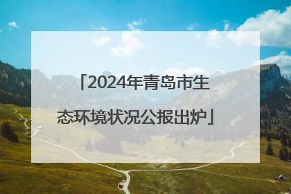 2024年青岛市生态环境状况公报出炉