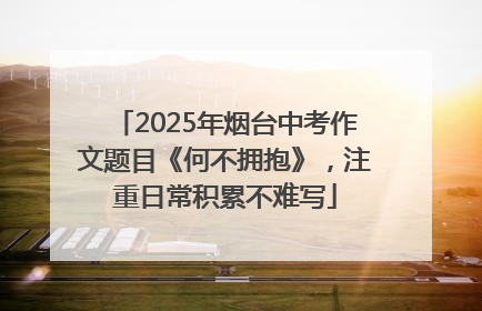 2025年烟台中考作文题目《何不拥抱》，注重日常积累不难写