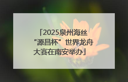 2025泉州海丝“源昌杯”世界龙舟大赛在南安举办