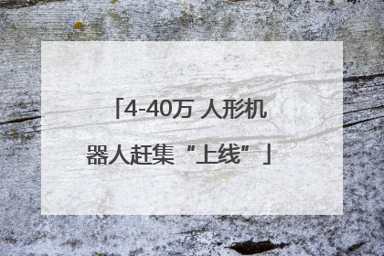4-40万 人形机器人赶集“上线”