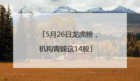 5月26日龙虎榜，机构青睐这14股